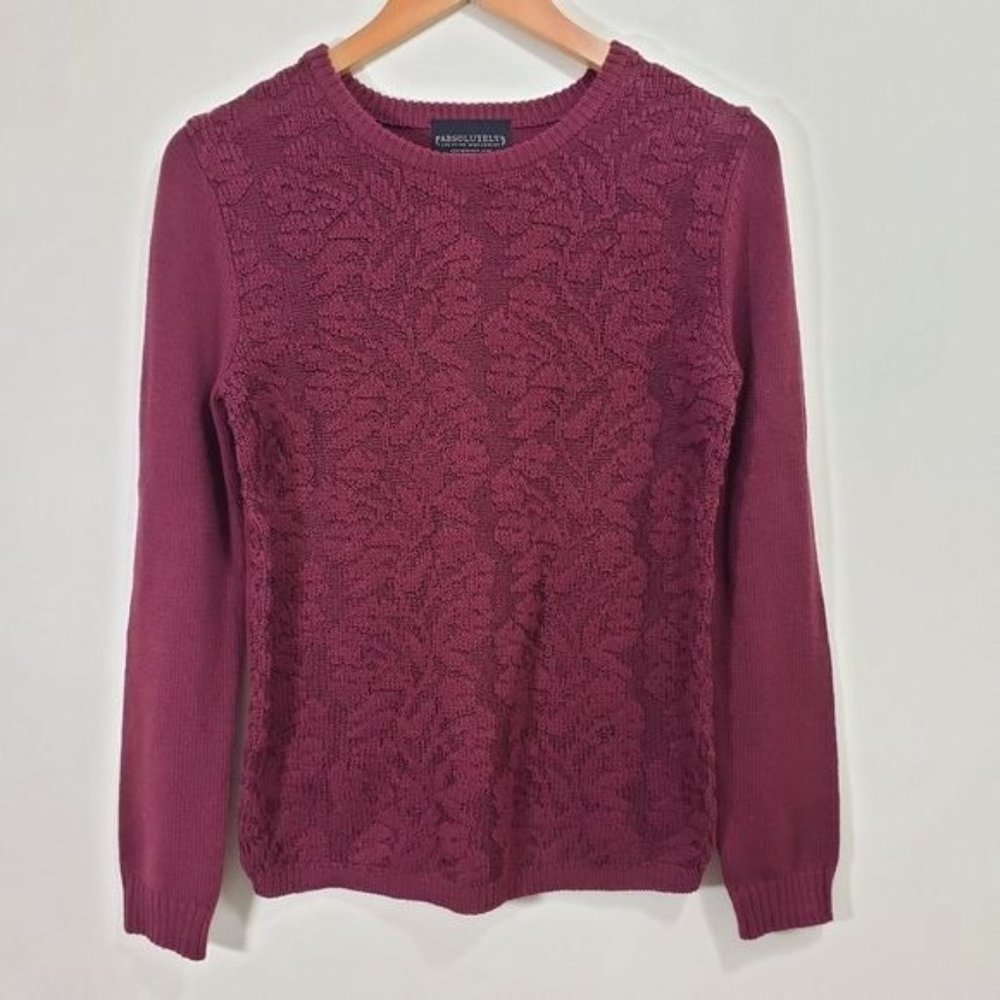Absolutely for Stitch Fix floral knit crewneck sweater woman's size extra small‎